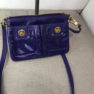 Marc Jacobs Purple Python Percy Turnlock Crossbody Bag